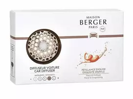 „Maison Berger Paris“ dovanų rinkinys automobiliui, chromuotas difuzorius + išskirtinis blizgučių papildymas