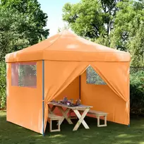 Išskleidžiama proginė palapinė su 4 sienomis, oranžinė