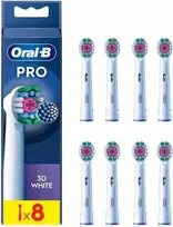„Oral-B“ dantų šepetėlio galvutė ORAL-B BRAUN ŠEPETĖLIŲ GALVUTĖS EB18-8 WHITE3D