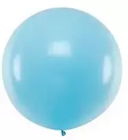 PartyDeco Didelis apvalus balionas 1m, melsvas