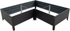 Klasika Garden GPPS modulinė pakelta lysvė KLASIKA Woodlook (L-formos) - Antracito (pilka)