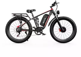 Elektrinis dviratis Duotts S26, 26", 1500W, 20Ah SAMSUNG, juodas/raudonas