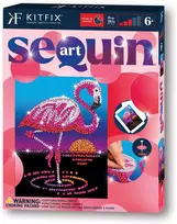 KITFIX DIY „Sequin Art“ raudonasis rinkinys „Flamingas Frenkis“