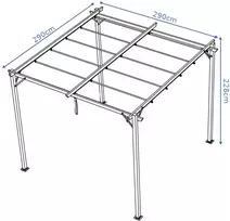 Pavėsinė Pergola SPRINT 3x3, Anthracite/Baltas