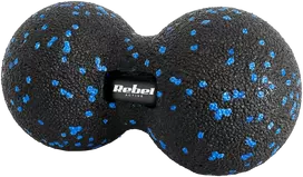 Duoball dvigubas masažo kamuolys 12cm, juodos ir mėlynos spalvos, EPP medžiaga, REBEL ACTIVE