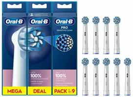Braun „Oral-B Pro Sensitive Clean“, 9 vnt., Balta, Ypač minkšta, 49,05 g, 180 mm, 18 mm