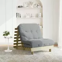 Futono sofa-lova su čiužiniu, 80x206x11cm, impregnuota pušis