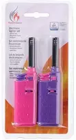 Other Brand BBQ - Dujinis žiebtuvėlis šašlykui / virtuvei 14 cm 2 vnt. (rožinė / violetinė)