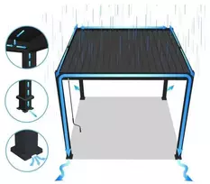 Pavėsinė Pergola ELEGANCE AUTOMATIC 3x6 su LED, Anthracite