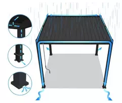Pavėsinė Pergola DELUXE PRO AUTOMATIC 3x4 su LED, Anthracite