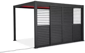 Stumdomos žaliuzinės durys pavėsinei Pergola PREMIUM 4m, Anthracite
