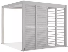 Stumdomos žaliuzinės durys pavėsinei Pergola PREMIUM 4m, Baltas