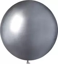 GoDan Giant balionas, 1 m skersmens - blizgus sidabras. universalus