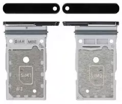 SIM kortelės laikiklis Samsung S918 S23 Ultra Dual Phantom Juodas originalus (service pack)