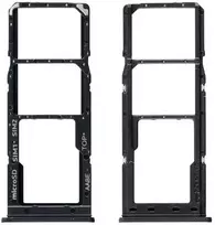 SIM kortelės laikiklis Samsung A125 A12/A127 A12S Juodas originalus (service pack)