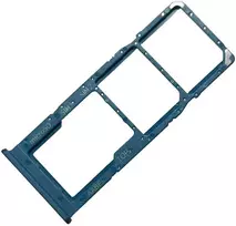 SIM kortelės laikiklis Samsung A125 A12/A127 A12S mėlynas originalus (service pack)