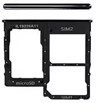 SIM kortelės laikiklis Samsung A315 A31 2020 Prism Crush Juodas originalus (service pack)