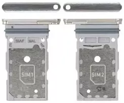 SIM kortelės laikiklis Samsung S911/S916 S23/S23 Plus Dual Kreminis originalus (service pack)