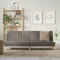 Dvivietė sofa-lova, taupe spalvos, audinys