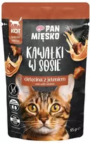Pan Miesko PAN MĖSOS gabalėliai padaže Veršiena su elniena - šlapias kačių maistas - 85g