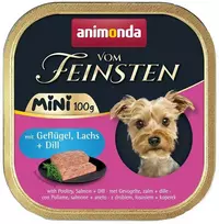 Animoda ANIMONDA Vom Feinsten Adult Mini paukštiena, lašiša and dill - wet dog food - 100g