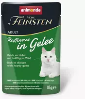 Animoda ANIMONDA Vom Feinsten Raffinesse suaugusiems želė, turtinga vištiena su žvėriena - Šlapias kačių maistas - 85 g