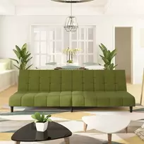 Dvivietė sofa-lova, šviesiai žalios spalvos, aksomas
