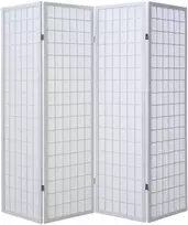 Homestyle4U Kambario pertvara, Shoji sulankstoma 4 dalių, 176x2.2x175 cm, balta