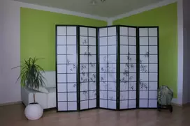 Homestyle4U Kambario pertvara, 220x2x179 cm, juoda