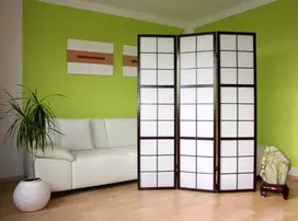 Homestyle4U Kambario pertvara, Shoji sulankstoma 3 dalių, 132x2,2x175 cm, juoda