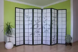 Homestyle4U Kambario pertvara, 264x2.2x179 cm, juoda