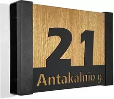 Namo numeris - Ąžuolinė adreso lentelė LOFT 40x30 cm