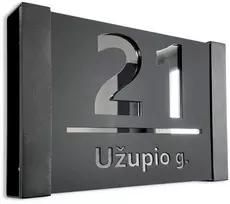 Namo numeris - Sidabrinė adreso lentelė LOFT 30x20cm