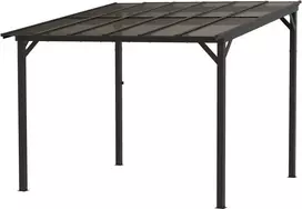 "Outsunny" paviljonas pavėsinė, maždaug 3x3 m, atsparus vandeniui, stabilus, atsparus žiemai, su UV apsauga 50+, sieninis metalinis sodo paviljonas, apsauga nuo saulės sodo terasai, balkonui, tamsiai pilka