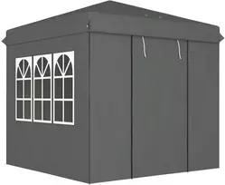 Outsunny sulankstoma pavėsinė 2,5x2,5 m, vandeniui atspari, stabili, tinkama žiemai, pop-up tipo, su 50+ UV apsauga, vakarėlių palapinė su 4 šoninėmis sienelėmis ir krepšiu, tamsiai pilka