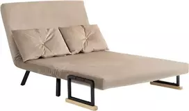 Homcom Sofa-lova, sulankstoma lova su lovos funkcija, reguliuojamas atlošas, 2 vietų minkšta sofa su minkštomis pagalvėlėmis, aksomo išvaizdos, skirta svetainei, miegamajam, šviesiai ruda