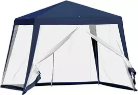 Outsunny Sodo palapinė, atspari oro sąlygoms, su tinkleliu nuo uodų - mėlyna 3 x 3 m