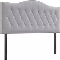 HOMCOM galvūgalio galvūgalio galvūgalis Stilingas pilkos spalvos minkštas lovos galvūgalio galvūgalis iš topolio ir poliesterio, modernaus dizaino, 185x8x134cm