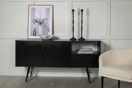 Venture Design Sandelės vienetas, auksinis, 160x80 cm, juodas
