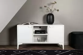 Venture Design Televizoriaus stovas, Piringas, 120x63 cm, Balta