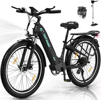 Elektrinis dviratis Hitway BK16, 26", 250W, juodas