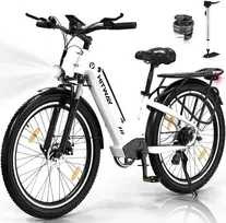 Elektrinis dviratis Hitway BK16, 26", 250W, baltas