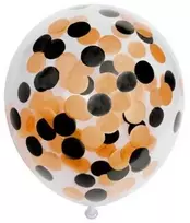 Globos Europe Bv Balionas su oranžiniu ir juodu popieriniu konfeti