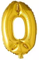 Globos Europe Bv Folijos balionas su skaičiais 0 aukso spalvos, 102 cm