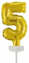 Globos Europe Bv Auksiniai skaičių balionai tortui, 13 cm
