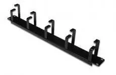 DIGITUS 19″ 1U cable management panel, 5x rings, Color juodas RAL 9005, DN-97602