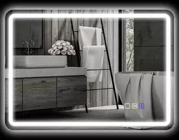 HOMCOM vonios veidrodis su apšvietimu 50x70 cm LED veidrodis sieninis veidrodis su „Bluetooth“ muzikos funkcija jutiklinis jungiklis atminties funkcija šviesos veidrodis neblunkantis su 3 šviesos spalvomis sidabras
