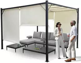 Jokomisiada Garden PERGOLA Para Sole ZONA 3x3x2m Atsparus vandeniui roofing ROLLERS SP0836