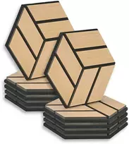 Homestyle4U Akustinės plokštės, 30x26x2 cm, rudos