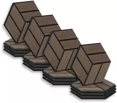 Homestyle4U Akustinės plokštės, šešiakampės korio formos 3D sienų plokštės, 30x26x2 cm, rudos